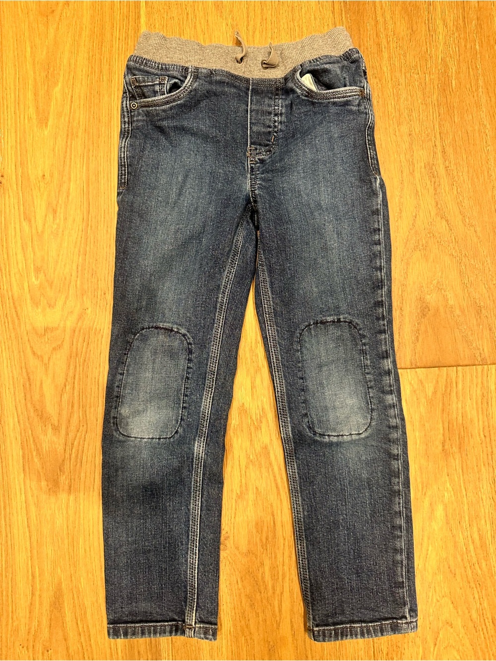 Hanna Andersson Pull on Jeans Blue Jeans with Gray Waistband Size 130 or 8